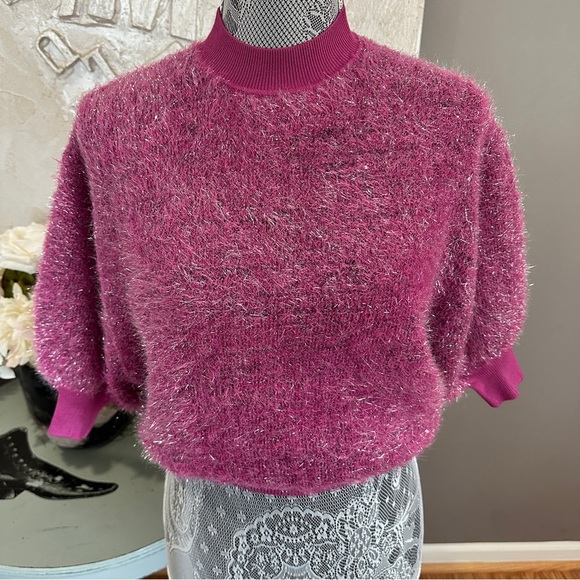 Anthropologie Maeve Pink Fuzzy Sweater Size XXS - Picture 3 of 10